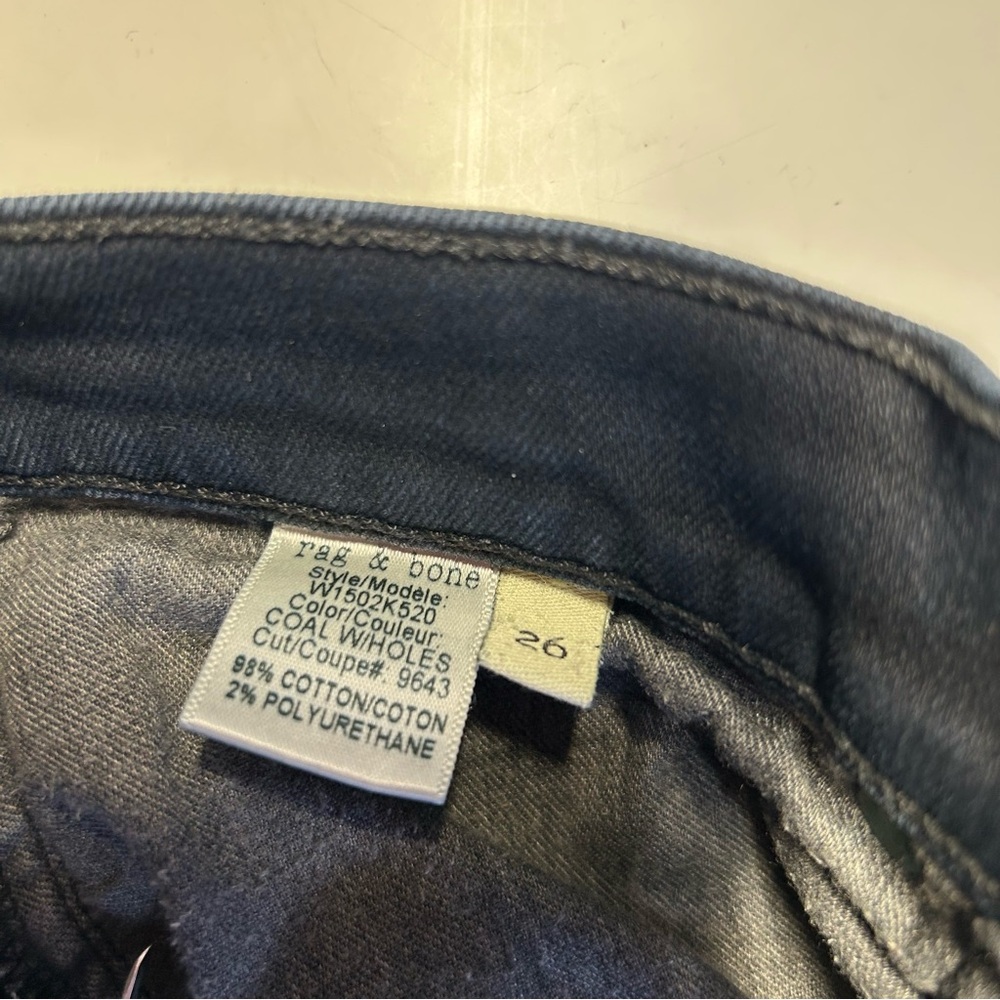 Rag & Bone Coal with Holes Women’s Skinny Jeans. Size 26 - Picture 10 of 16